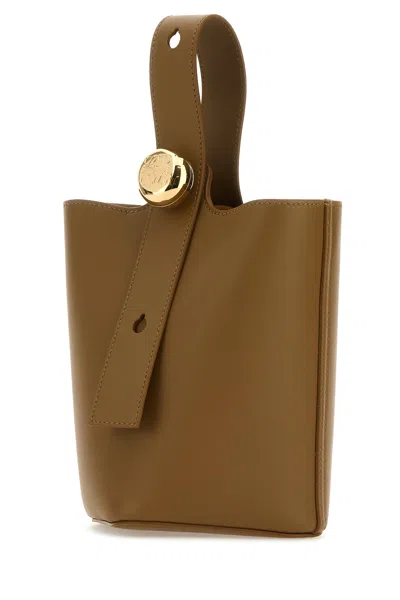 Loewe Women Mud Leather Mini Pebble Bucket Bag