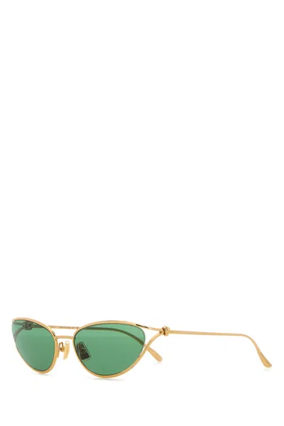 Bottega Veneta Bv1330s Knot Cat Eye Metal Sunglasses In Gold