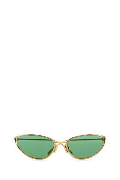 Bottega Veneta Bv1330s Knot Cat Eye Metal Sunglasses In Gold