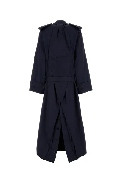 Balenciaga Draped Neck Trench 839119tsp13 4100 In Blue