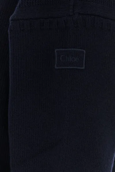 Chloé Chloe Dark Blue Wool Blend Sweater In Blue