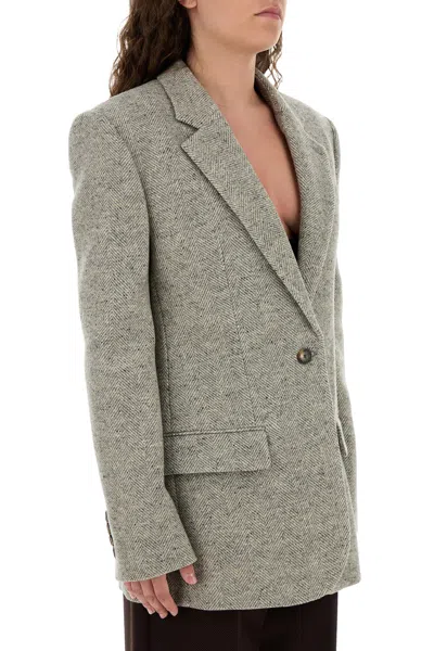 Stella Mccartney Herringbone Sb Jacket 6501563gj800 1210 In Gray