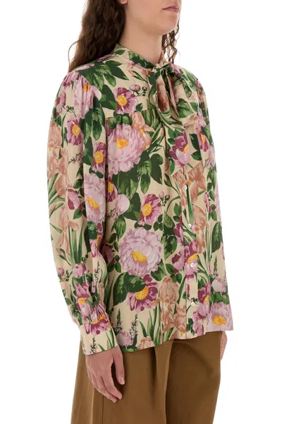 Chloé Chloe Printed Crepe Shirt In Multi