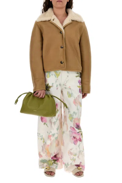 Loewe Camel-coloured Shearling Jacket Women In Brown