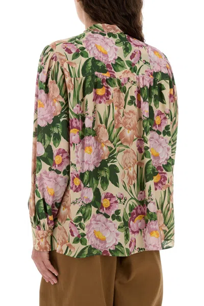 Chloé Chloe Printed Crepe Shirt In Multi