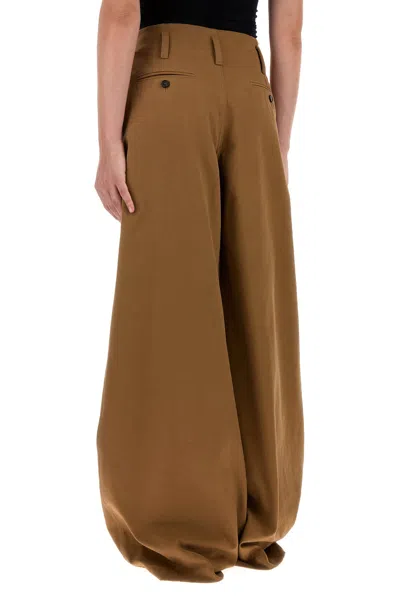 Chloé Pleated Garment-dyed Cotton-canvas Straight-leg Pants In Brown