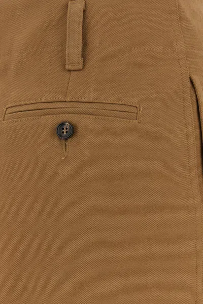 Chloé Pleated Garment-dyed Cotton-canvas Straight-leg Pants In Brown