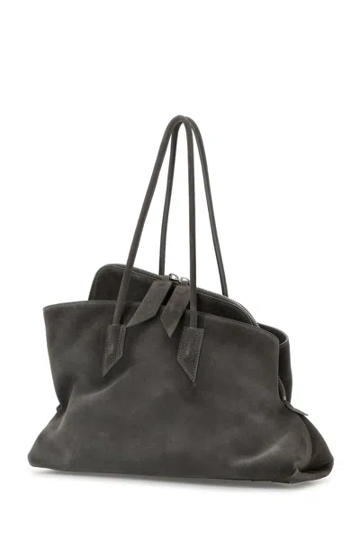 Attico Medium Structured Shoulder Bag With Double Handles In Gray