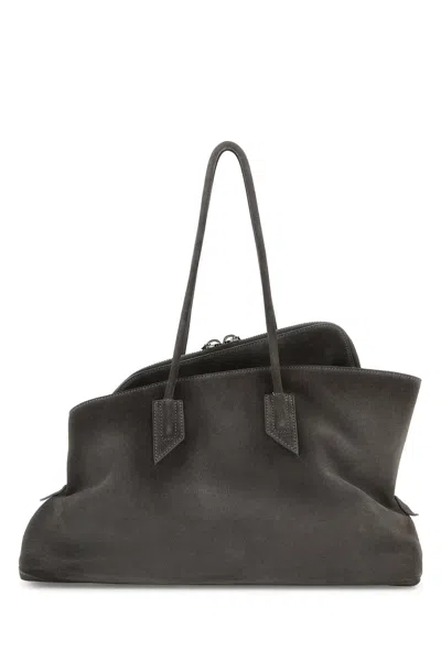 Attico Medium Structured Shoulder Bag With Double Handles In Gray