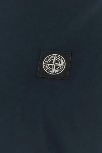 Stone Island Sage Green Cotton Jersey T-shirts In Black