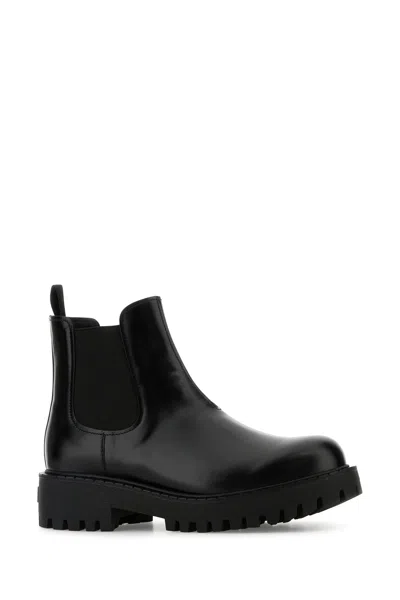 Prada Elastic-gusset Leather Boots