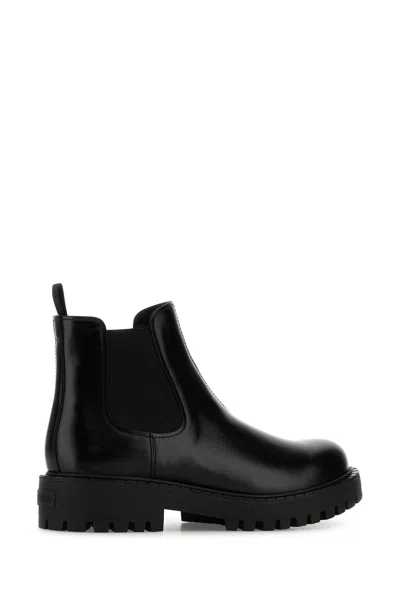 Prada Elastic-gusset Leather Boots