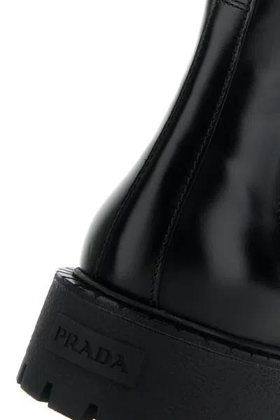 Prada Elastic-gusset Leather Boots