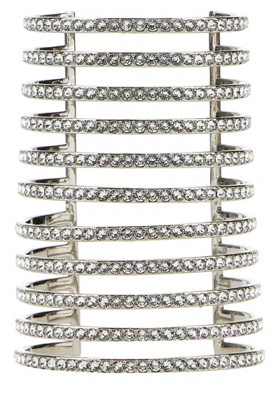Amina Muaddi Bracciale Vittoriacuff Whicrysil In Silver