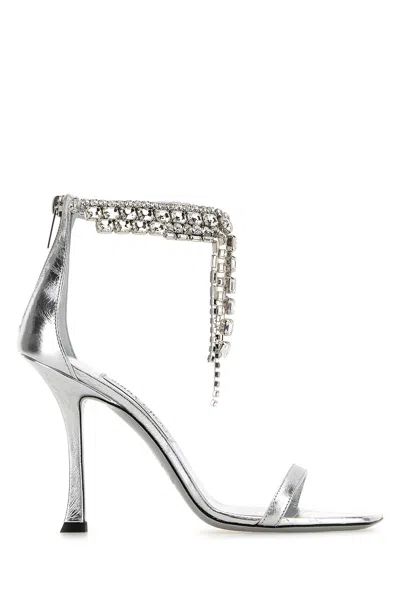 Jimmy Choo 100mm Verity Sandals In Silver