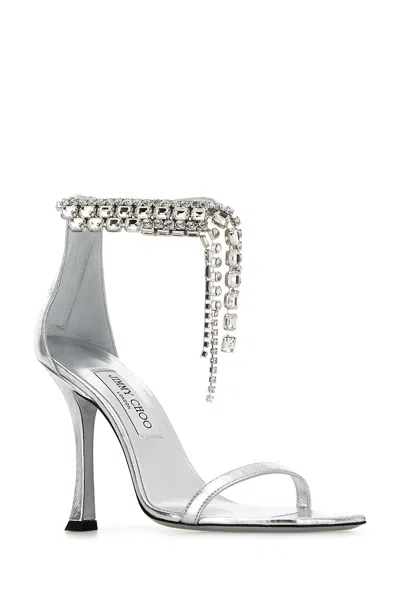 Jimmy Choo 100mm Verity Sandals In Silver