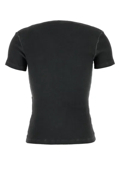 Off-white Off White Slim Fit Ribbed T Shirt For In Black