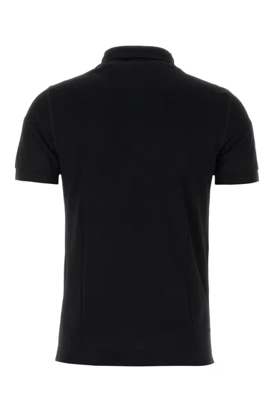 Dolce & Gabbana Piquet Polo Shirt With Logo Plate In Black