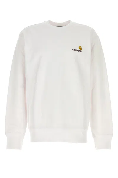 Carhartt Fleeced Cotton American Script Crew-neck Sweatshirt With Emb