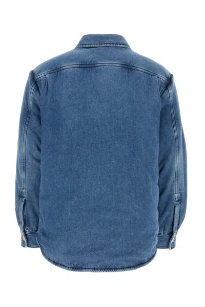 Loewe Long Sleeve Denim Shirt With Chest Pocket In Blue