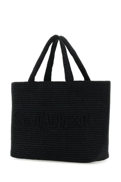 Saint Laurent Quilted Rectangular Shopping Bag With Soft Texture In Black