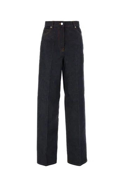 Ferragamo Straight Jeans With Contrasting Stitching Details. In Blue