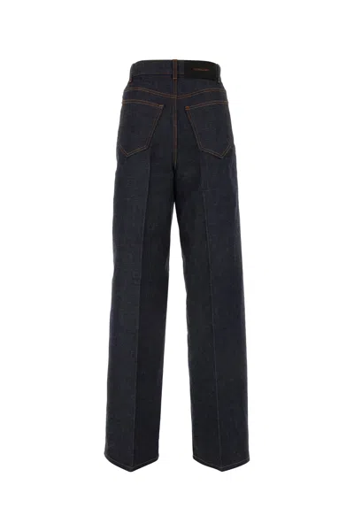 Ferragamo Straight Jeans With Contrasting Stitching Details. In Blue