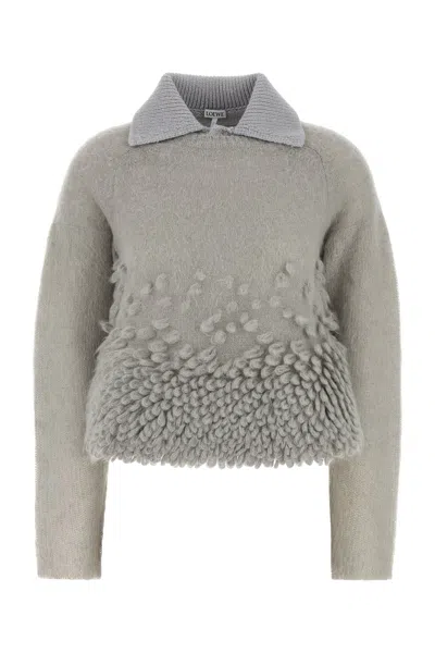 Loewe Polo In Misto Mohair Grigio  Donna