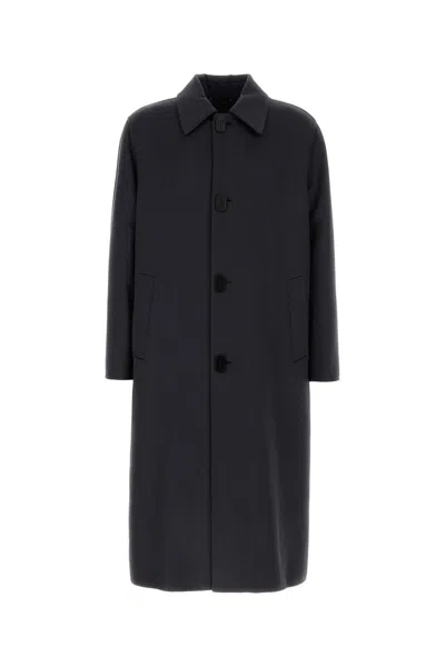Fendi Cappotto In Misto Lana Antracite Uomo