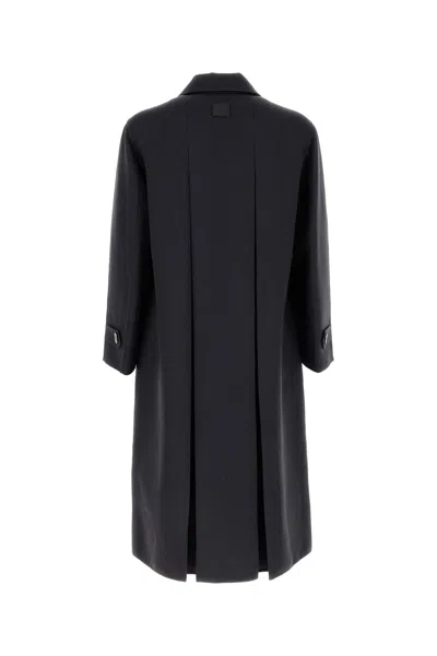 Fendi Cappotto In Misto Lana Antracite Uomo