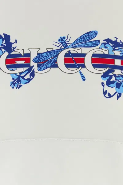 Gucci Felpa In Cotone Bianco  Uomo