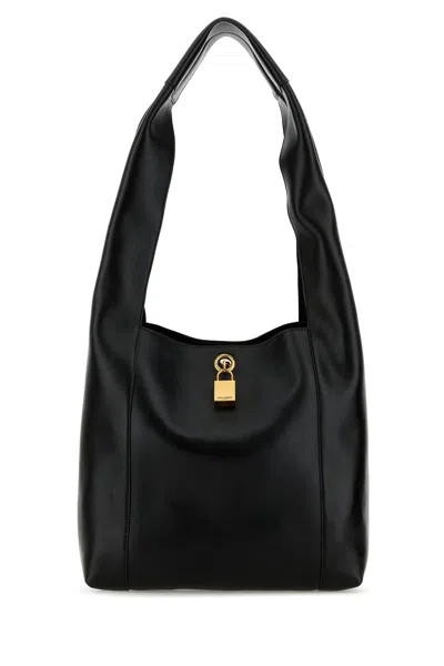 Saint Laurent Black Leather Tanger Shopping Bag