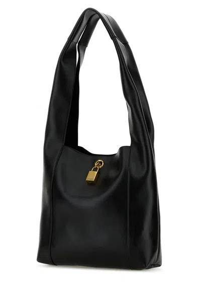Saint Laurent Black Leather Tanger Shopping Bag
