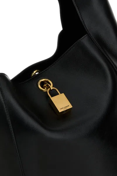 Saint Laurent Black Leather Tanger Shopping Bag