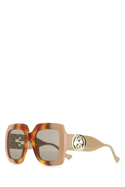 Gucci Tortoiseshell-effect Oversized-frame Sunglasses In Brown
