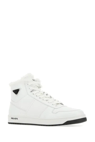 Prada Sneakers In Pelle Bianca   Uomo