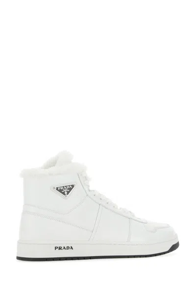 Prada Sneakers In Pelle Bianca   Uomo