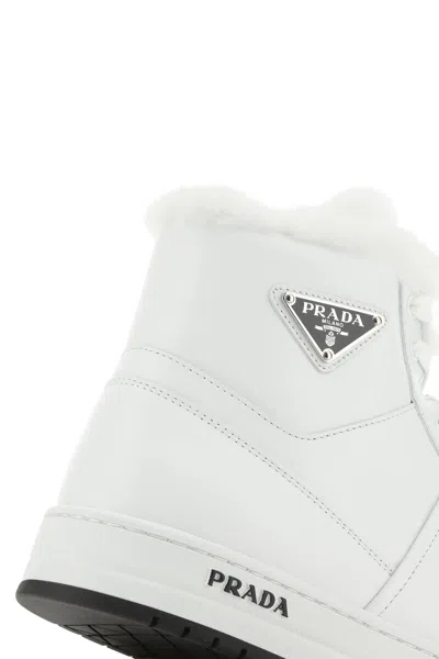 Prada Sneakers In Pelle Bianca   Uomo