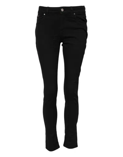 Dolce & Gabbana Chic Black Mid-waist Skinny Denim Jeans In Black
