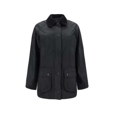 Barbour Black Beadnell Waxed Jacket In Black