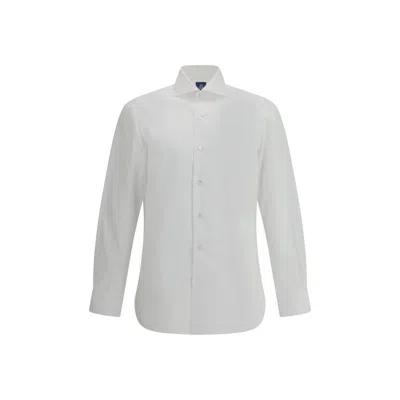 Finamore 1925 Timeless White Button-down Shirt With Structured Collar In White