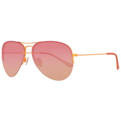 Benetton Orange Metal Sunglasses In Gold
