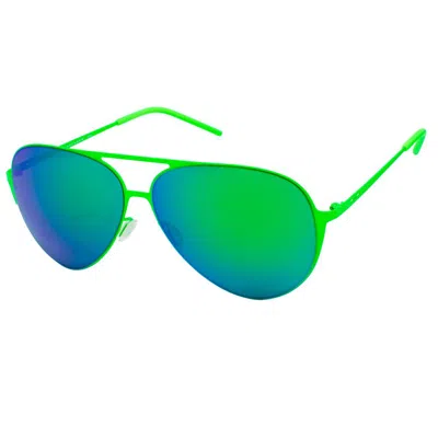 Italia Independent Green Metal Sunglasses In Blue