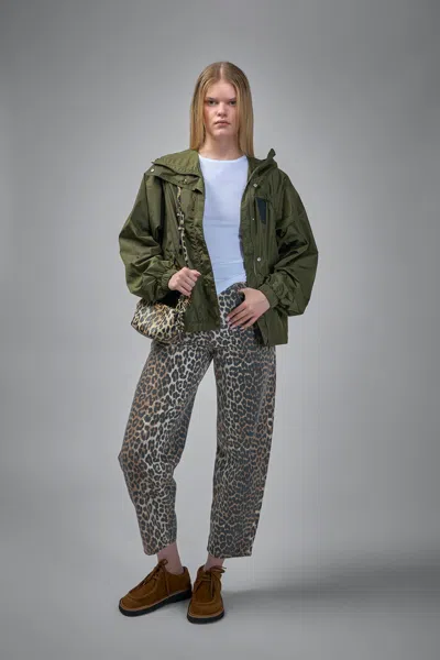 Ganni Flyweight Nylon Jacket Kalamata In Green