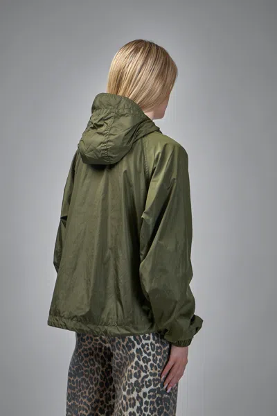 Ganni Flyweight Nylon Jacket Kalamata In Green