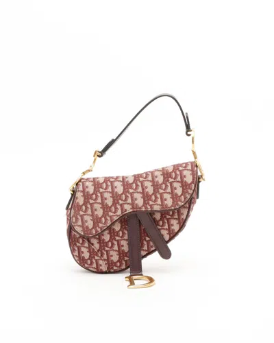 Dior Christian  Oblique Mini Saddle Bag In Brown