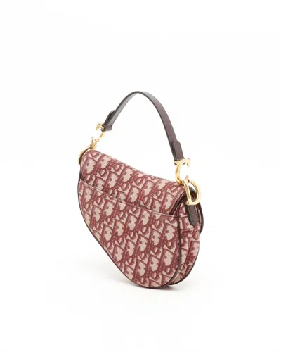 Dior Christian  Oblique Mini Saddle Bag In Brown
