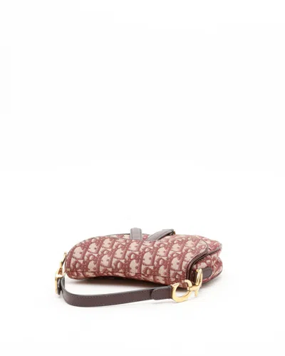 Dior Christian  Oblique Mini Saddle Bag In Brown