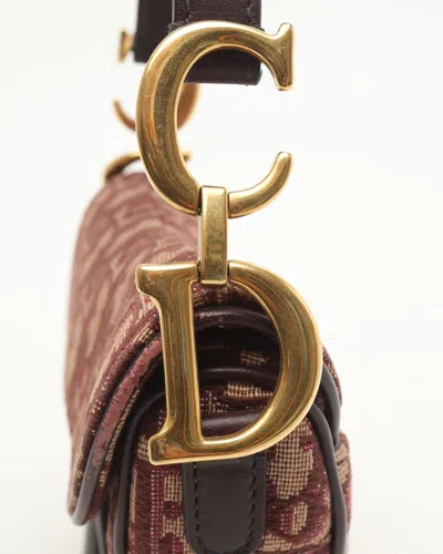 Dior Christian  Oblique Mini Saddle Bag In Brown