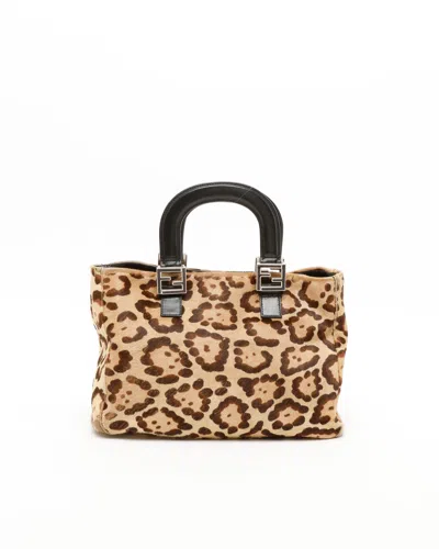 Fendi Leopard Pony Tote Bag